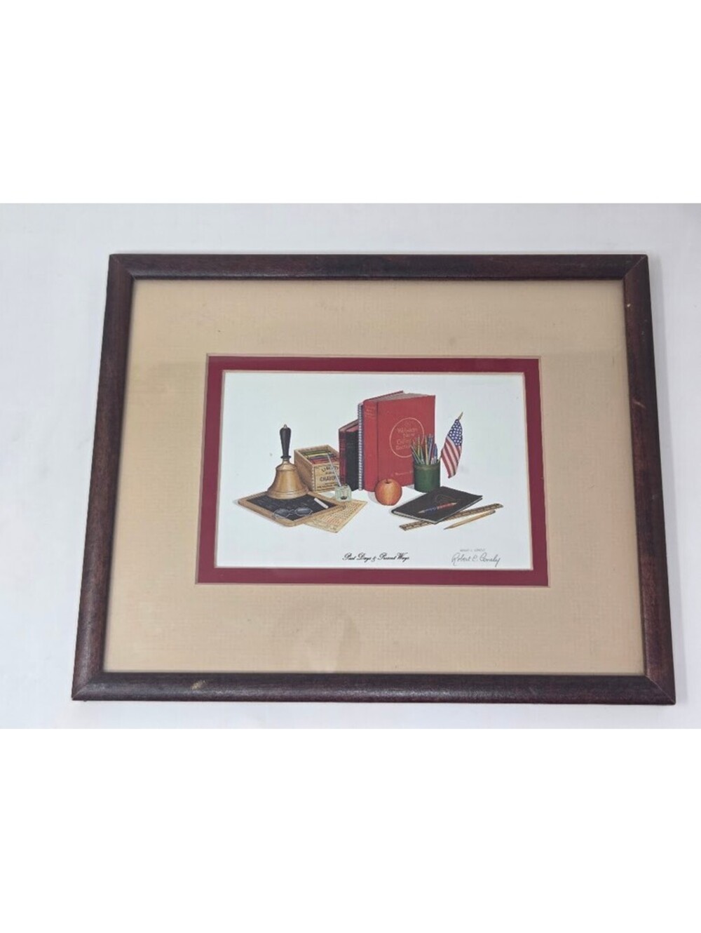 Vintage Robert L Conely Past Days and Present Ways Signed Framed Art Print